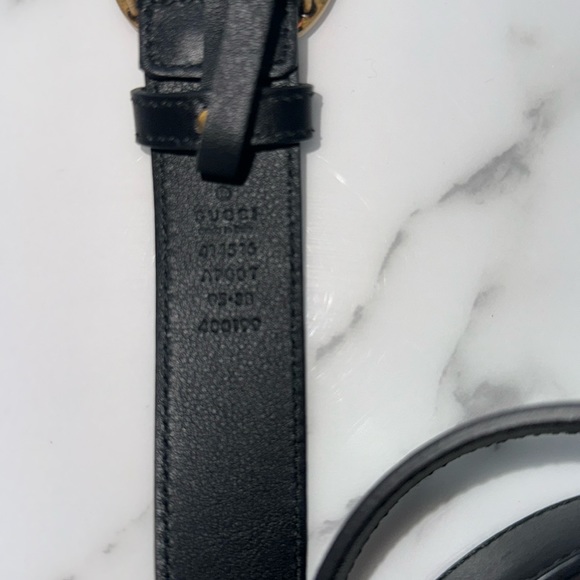 Gucci double GG smooth leather belt slim men's, still in stores. - Picture 2 of 3